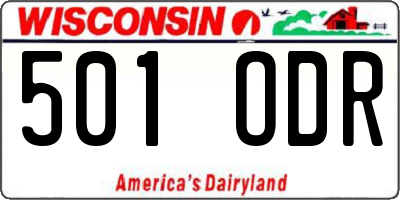 WI license plate 501ODR