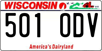 WI license plate 501ODV