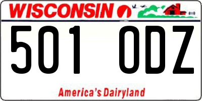 WI license plate 501ODZ