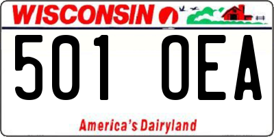 WI license plate 501OEA