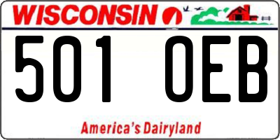 WI license plate 501OEB