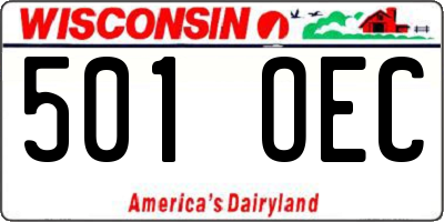 WI license plate 501OEC