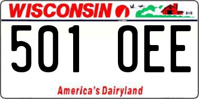 WI license plate 501OEE