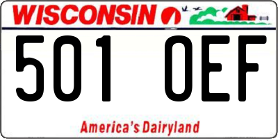 WI license plate 501OEF