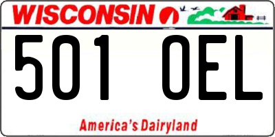WI license plate 501OEL