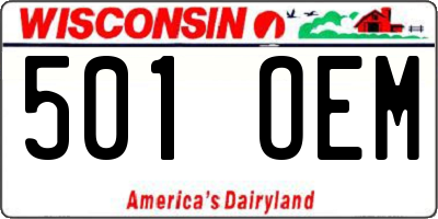 WI license plate 501OEM