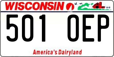 WI license plate 501OEP