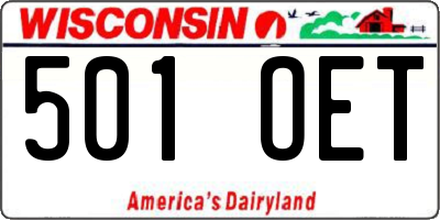 WI license plate 501OET