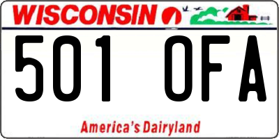 WI license plate 501OFA