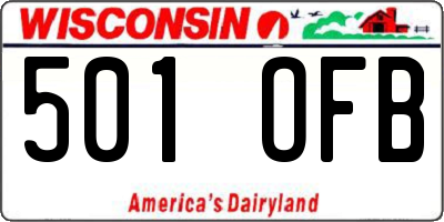 WI license plate 501OFB