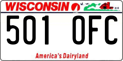 WI license plate 501OFC