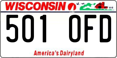 WI license plate 501OFD