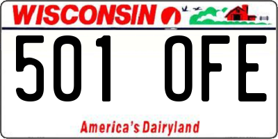 WI license plate 501OFE