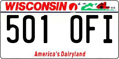WI license plate 501OFI