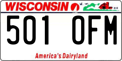 WI license plate 501OFM