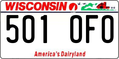 WI license plate 501OFO