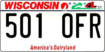 WI license plate 501OFR