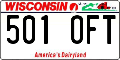 WI license plate 501OFT