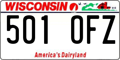 WI license plate 501OFZ