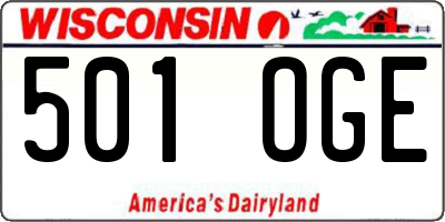 WI license plate 501OGE