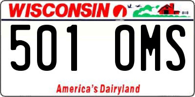 WI license plate 501OMS