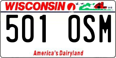 WI license plate 501OSM