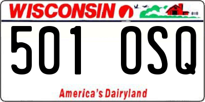 WI license plate 501OSQ