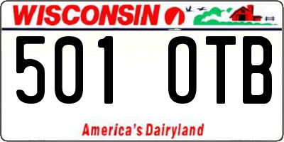 WI license plate 501OTB