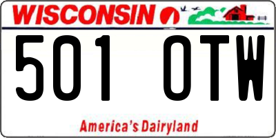 WI license plate 501OTW