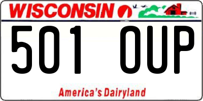 WI license plate 501OUP