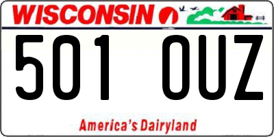 WI license plate 501OUZ