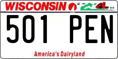 WI license plate 501PEN