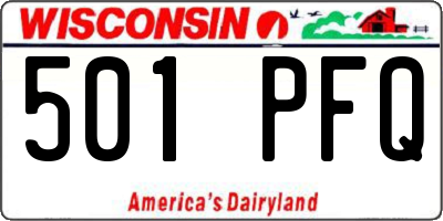 WI license plate 501PFQ