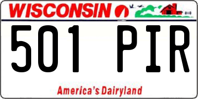 WI license plate 501PIR