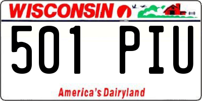 WI license plate 501PIU
