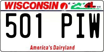 WI license plate 501PIW