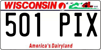 WI license plate 501PIX