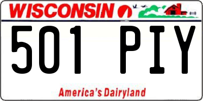 WI license plate 501PIY