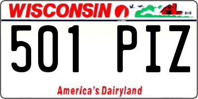WI license plate 501PIZ