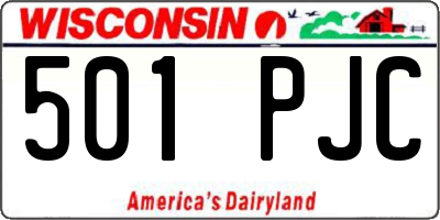 WI license plate 501PJC