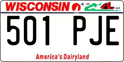 WI license plate 501PJE