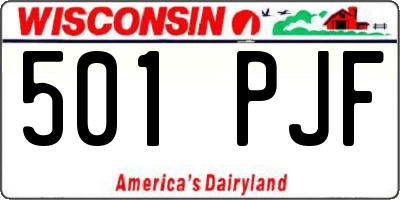 WI license plate 501PJF