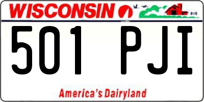 WI license plate 501PJI
