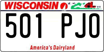 WI license plate 501PJO