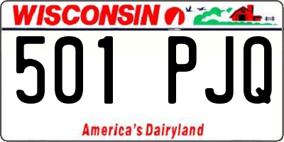 WI license plate 501PJQ