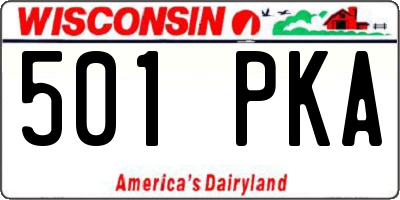 WI license plate 501PKA