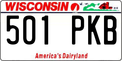 WI license plate 501PKB