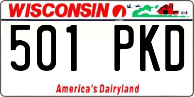 WI license plate 501PKD