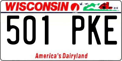 WI license plate 501PKE