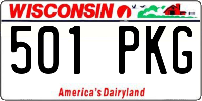 WI license plate 501PKG